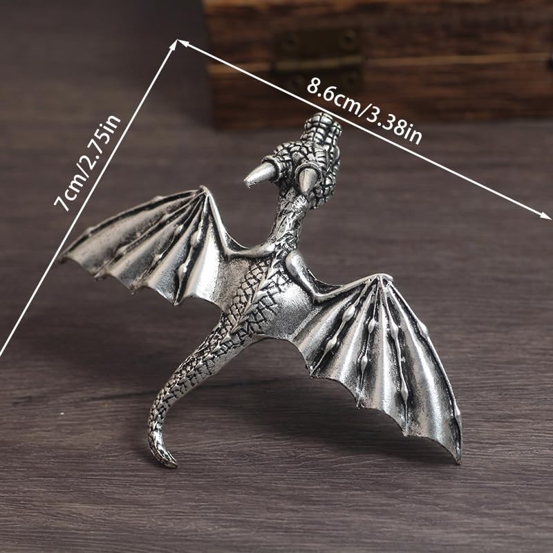 Back view of the detailed fantasy theme dragon jewelry barrette holding a secure hair twist.