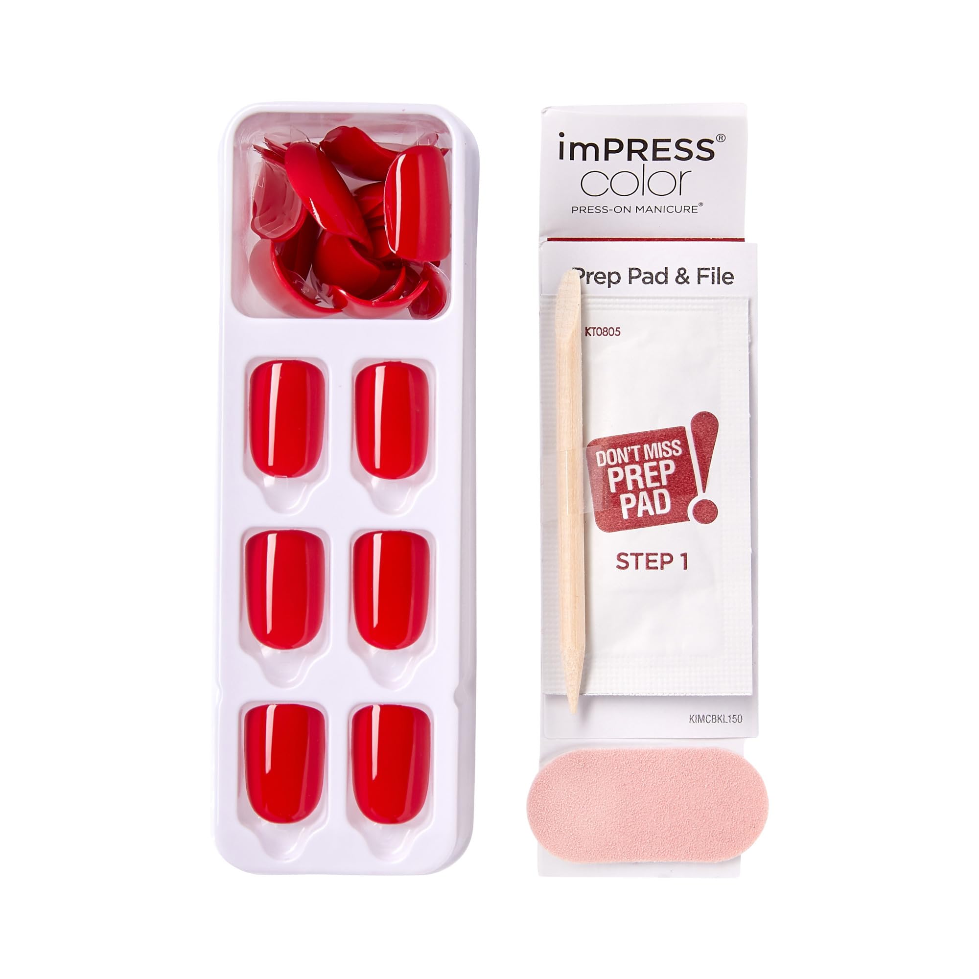 KISS imPRESS manicure kit contents with prep pad and file