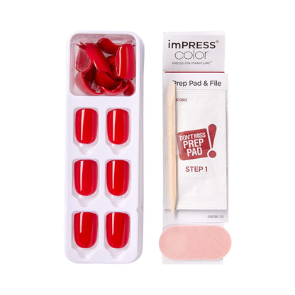 KISS imPRESS manicure kit contents with prep pad and file