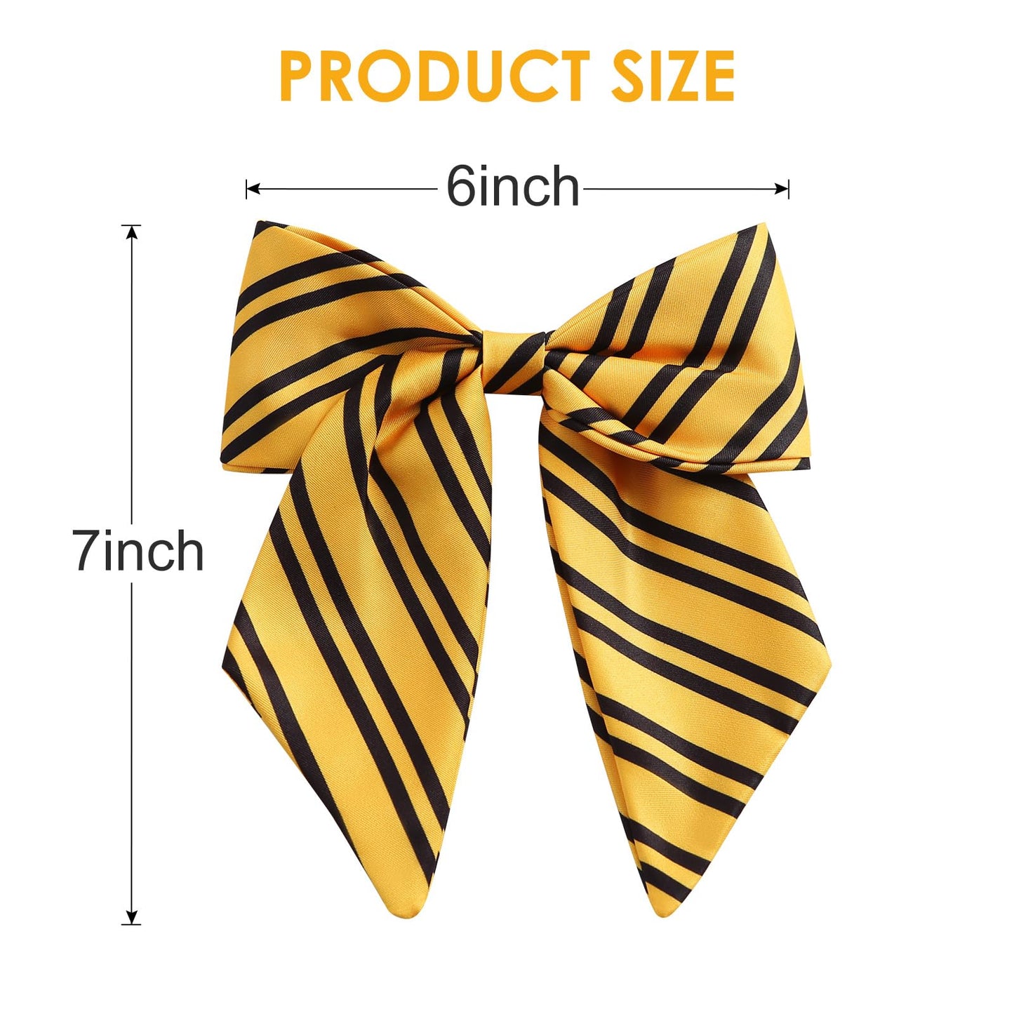 Wizard theme six inch yellow and black striped barrette accessory