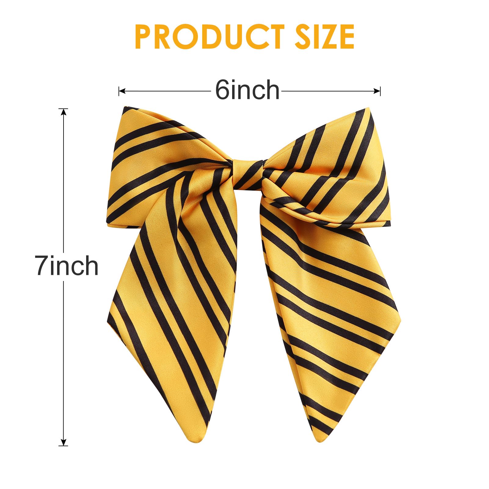 Wizard theme six inch yellow and black striped barrette accessory