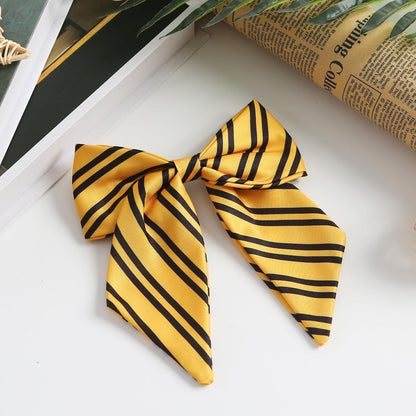 Women French barrette ribbon bow clip closure back view