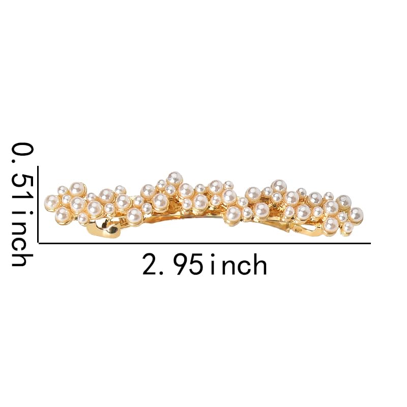 Back view of the premium metal alloy structure of the Kefley elegant French hair barrettes for thick and thin hair