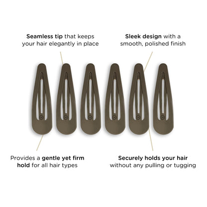 Teleties crease-free sage green hair styling clips showing the smooth polished finish.