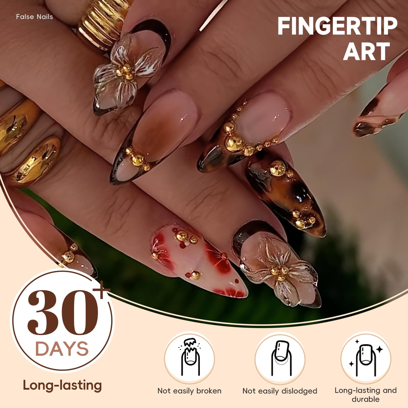 Full set of 24 pieces Hosaily press on nails in packaging