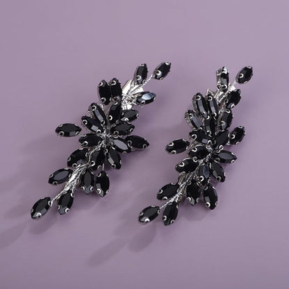 Teyglen crystal wedding hair barrette showing secure metal alloy back clip mechanism