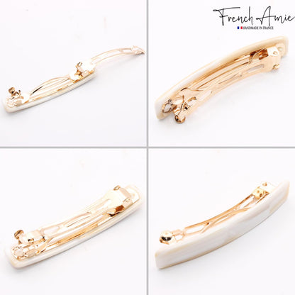 French Amie small ivory hair barrette premium acetate material texture