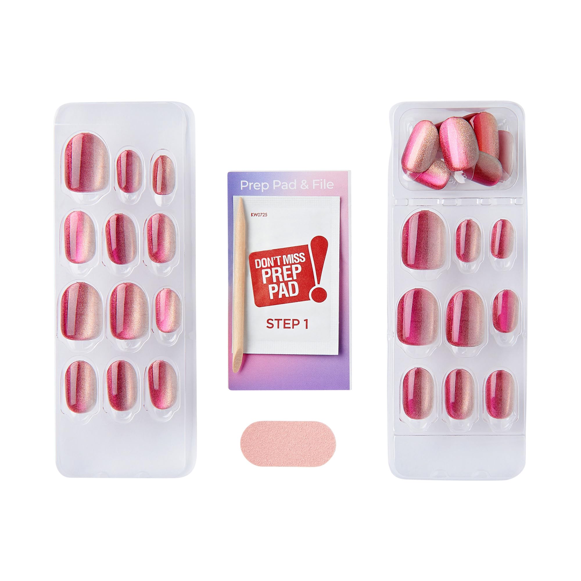 Full set of 30 Kiss Impress Colorfx Walk Out press on nails