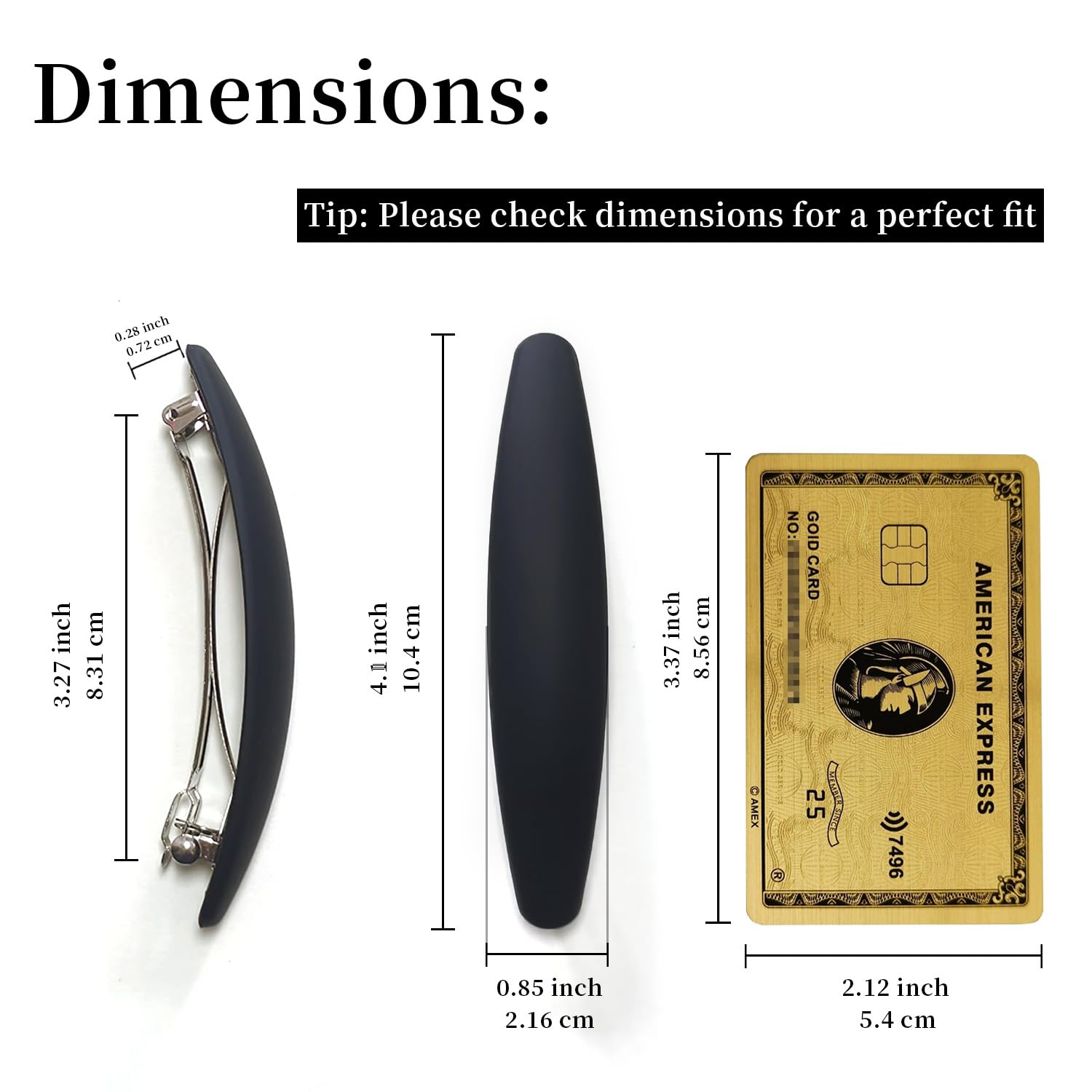BendJoy 4 Inch French hair clips displaying the non slip inner metal spring mechanism