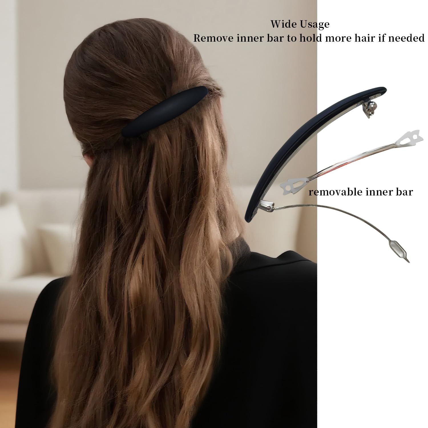 Premium matte finish flat hair barrettes for thick hair styling options