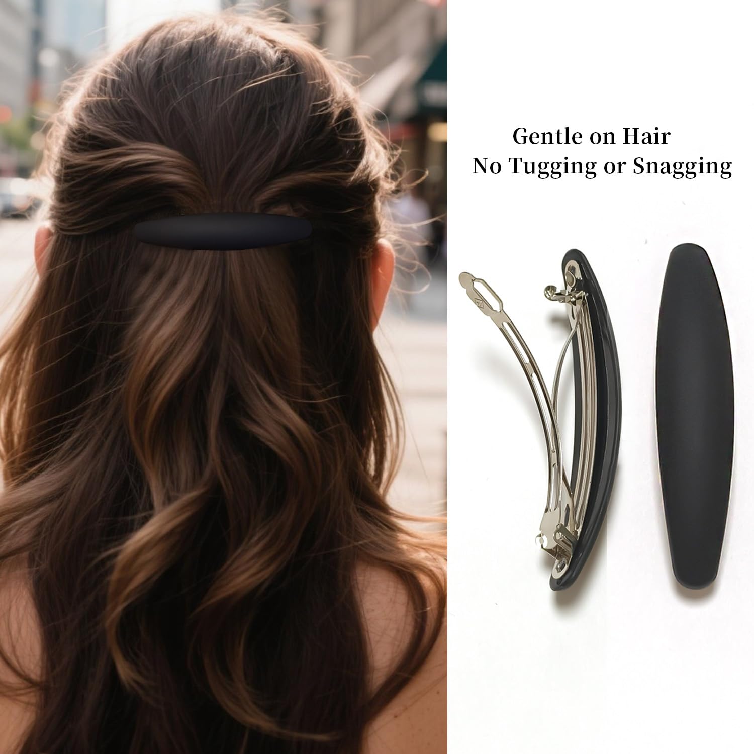 Durable shatterproof large hair accessories for women in neutral tones
