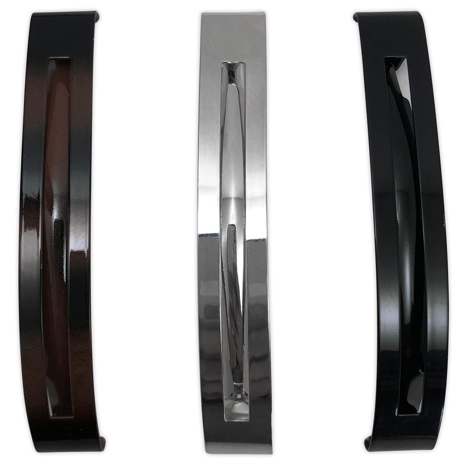 Open slide hair clip mechanism detail on a durable metal fashion barrette.