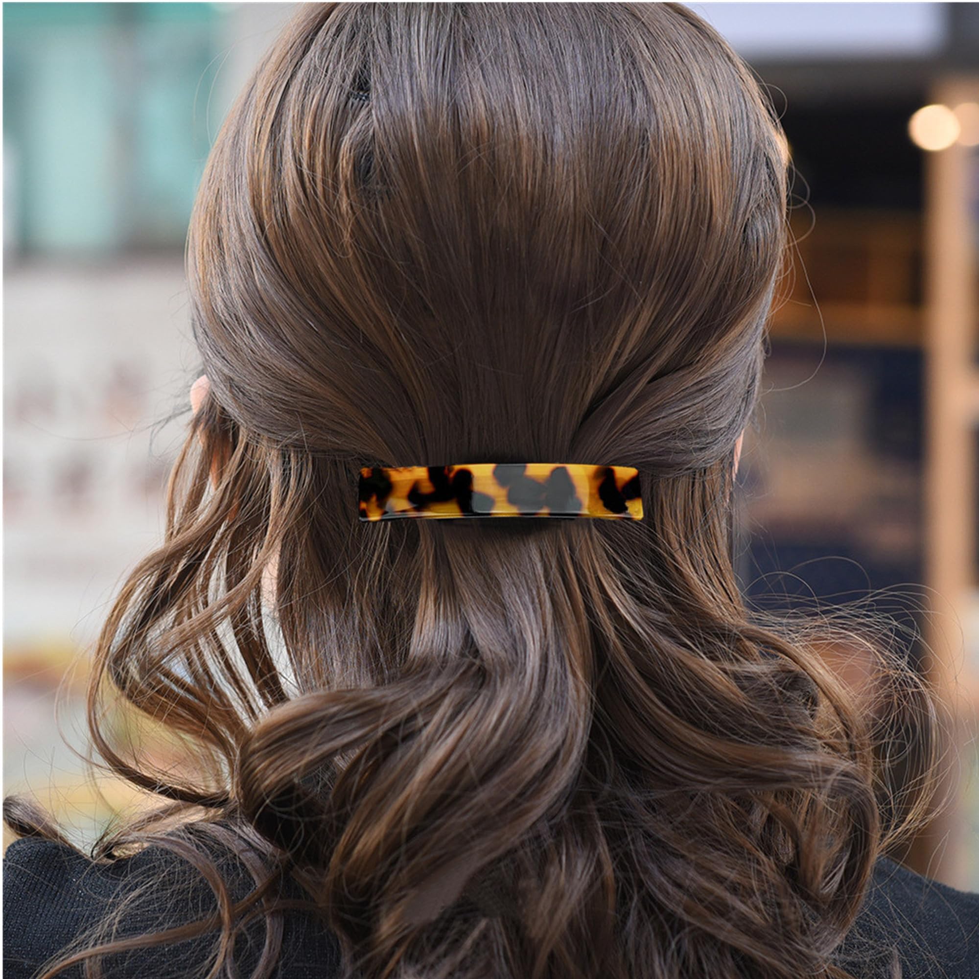 Fsmiling automatic hair clips showcasing the silver plated no slip metal clasp