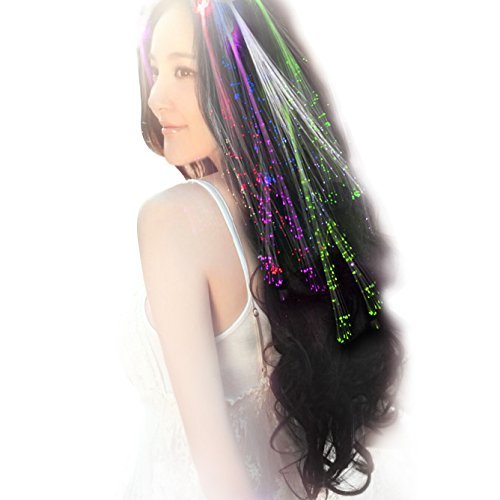 Acooe light up hair barrette being clipped onto a female hairstyle for festival styling