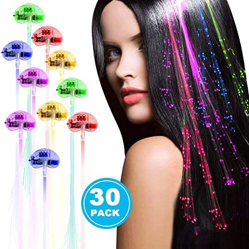Acooe brand packaging showing the thirty count led flashing braid accessories set safely stored