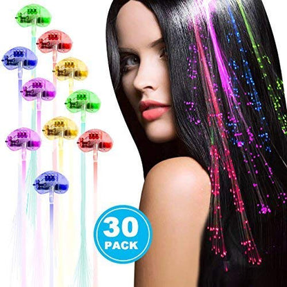 Acooe brand packaging showing the thirty count led flashing braid accessories set safely stored