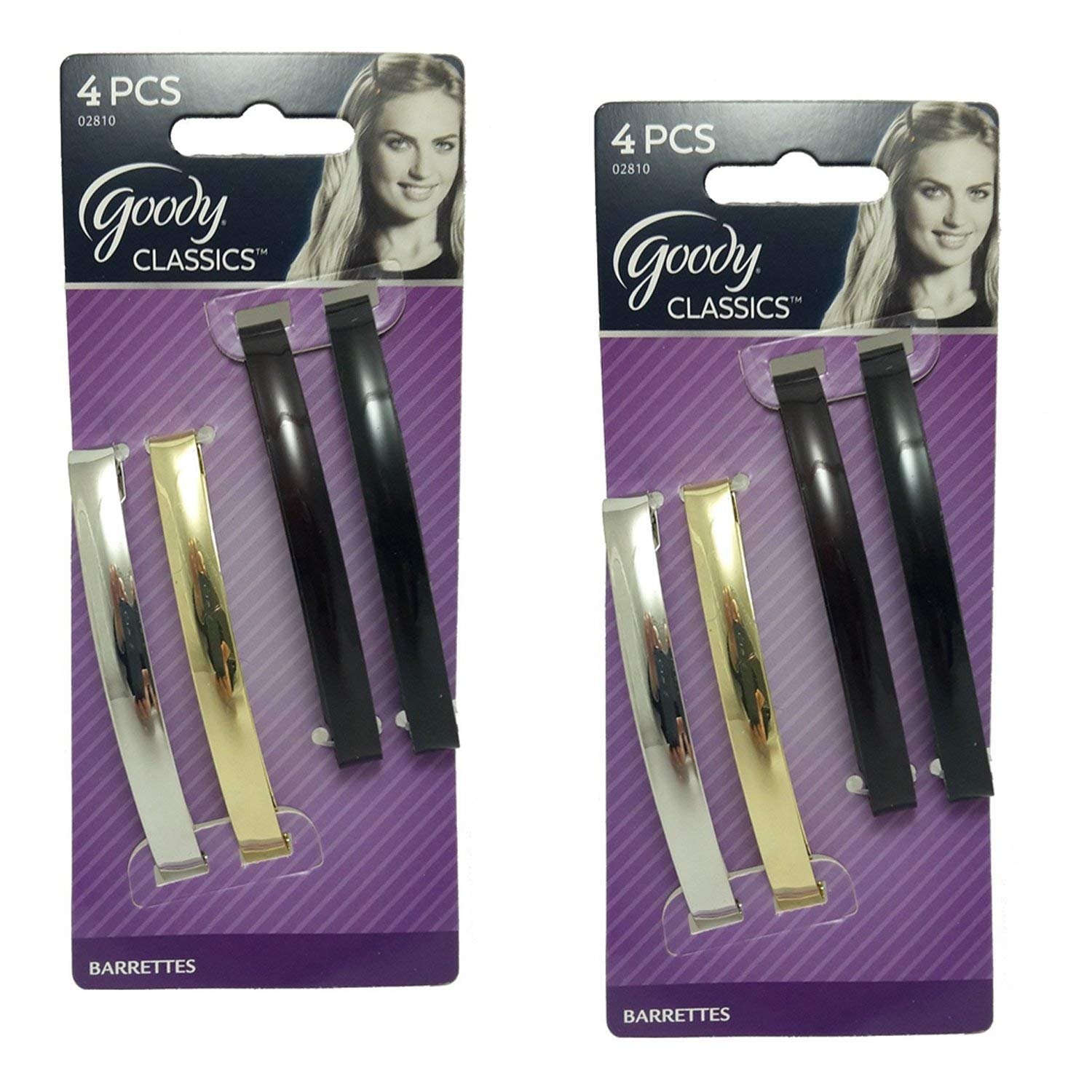 Authentic USA imported Goody metal hair barrettes showing premium secure clasp mechanism.