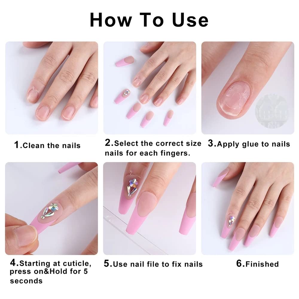 Kinretixia fake nails with glitter sequin accents packaging
