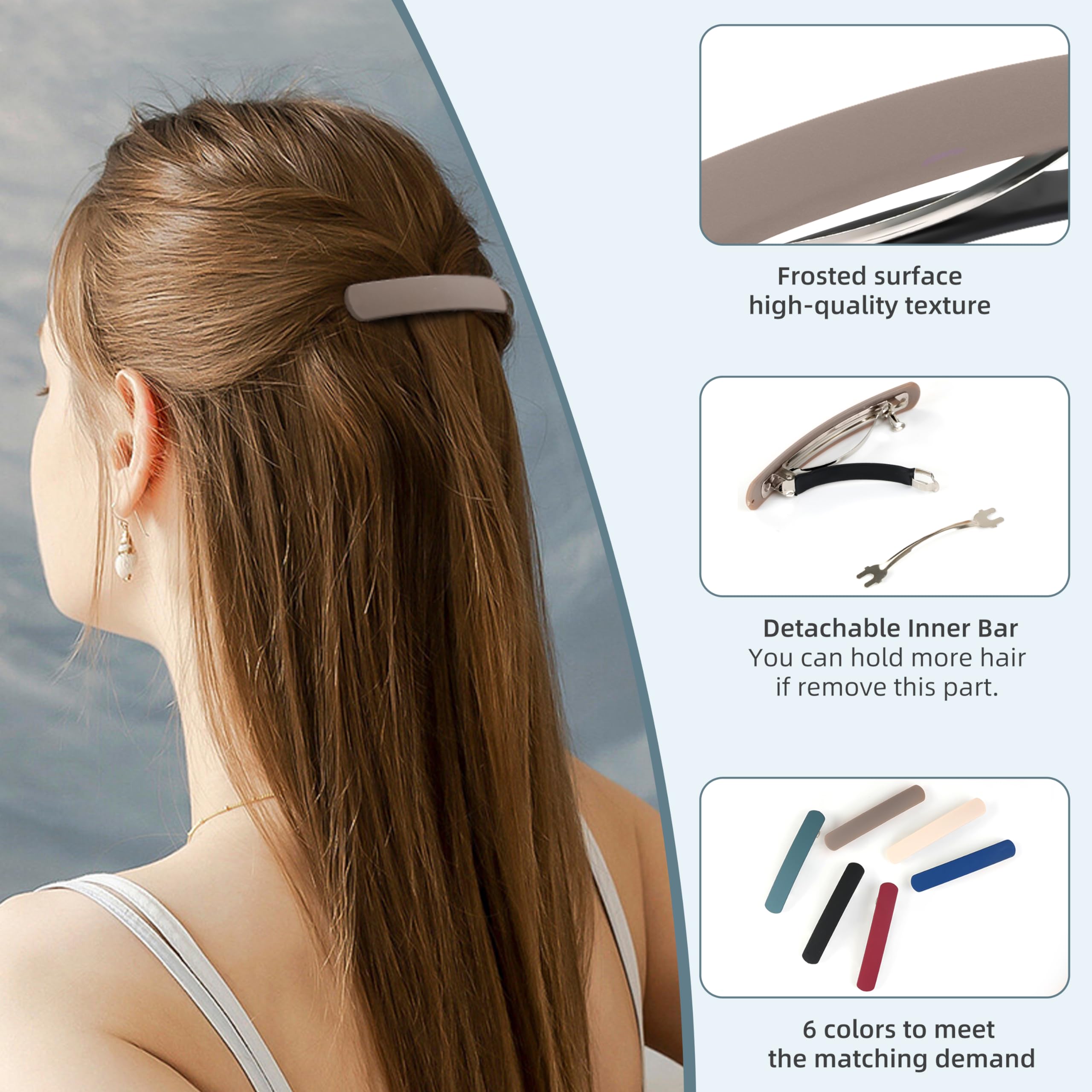 DF DUALFERV durable automatic hair accessories collection layout demonstrating 3.74 inch length dimensions.