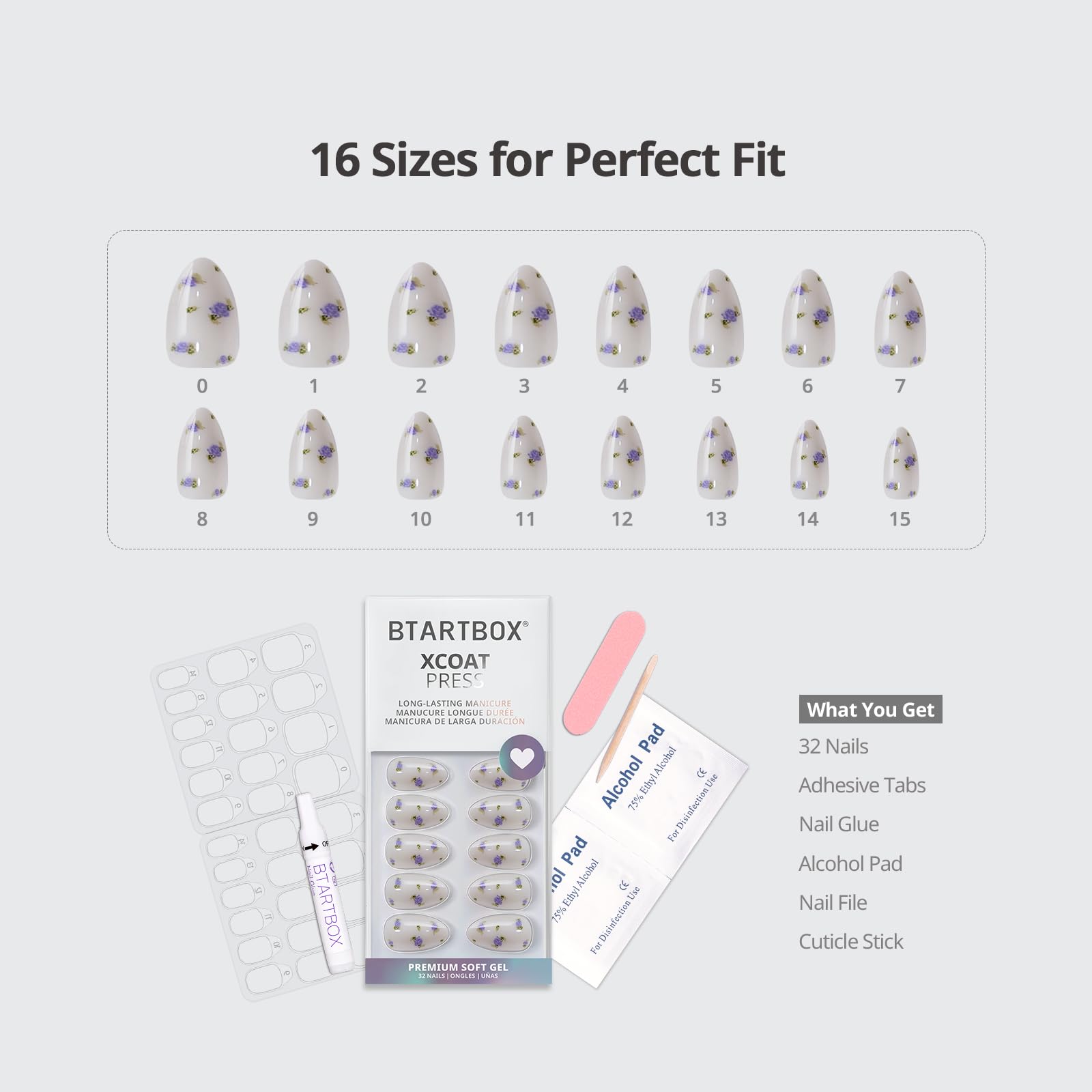 Application tools included in BTArtbox nail kit