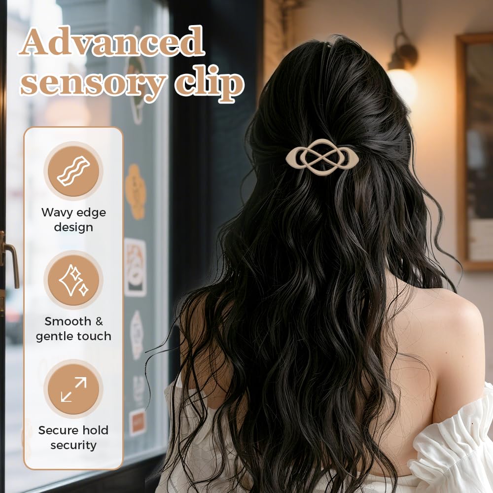 Maycreate elegant knotted barrettes highlighting the durable spring loaded grip mechanism.