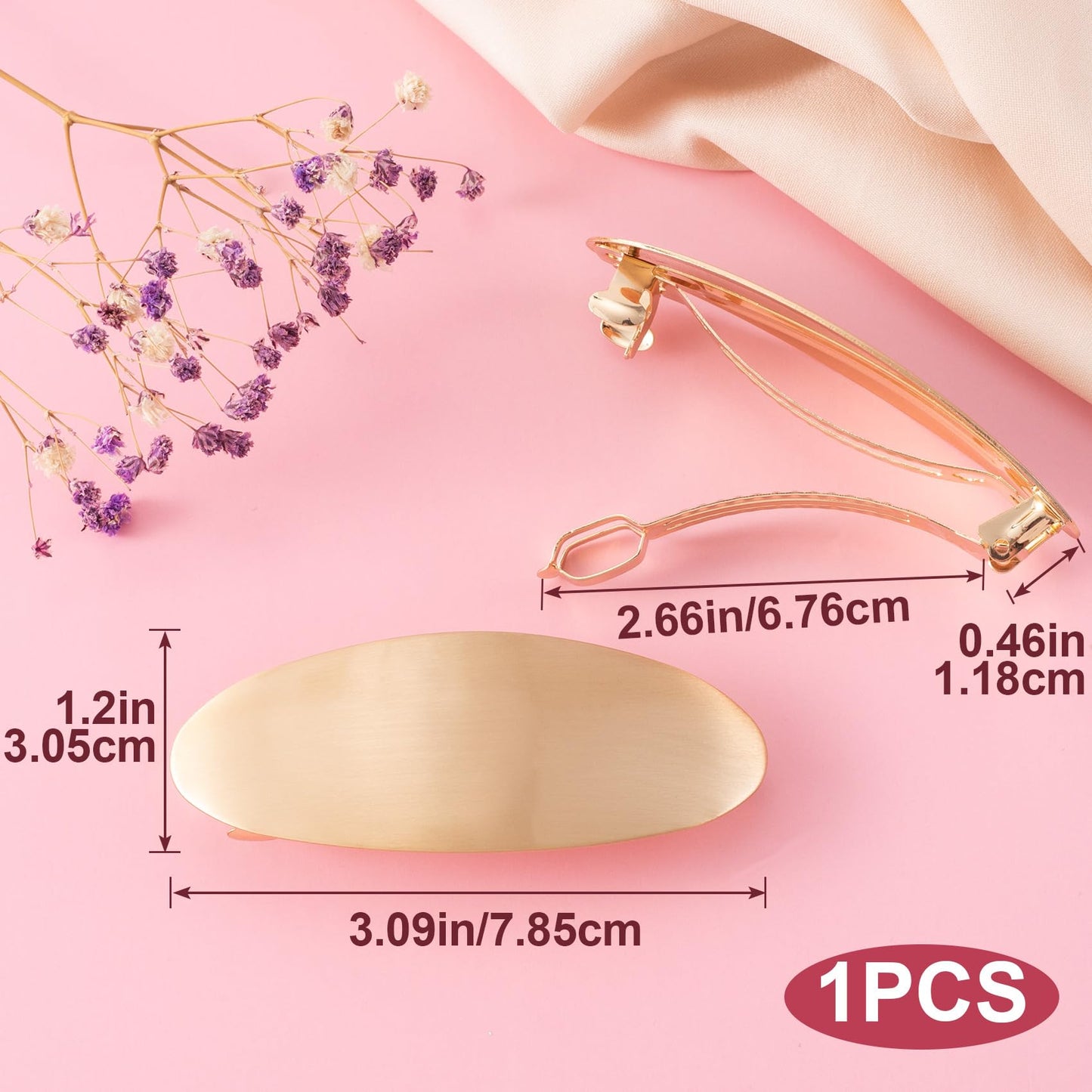 Large French metal automatic hair clip open mechanism demonstrating secure clasp design