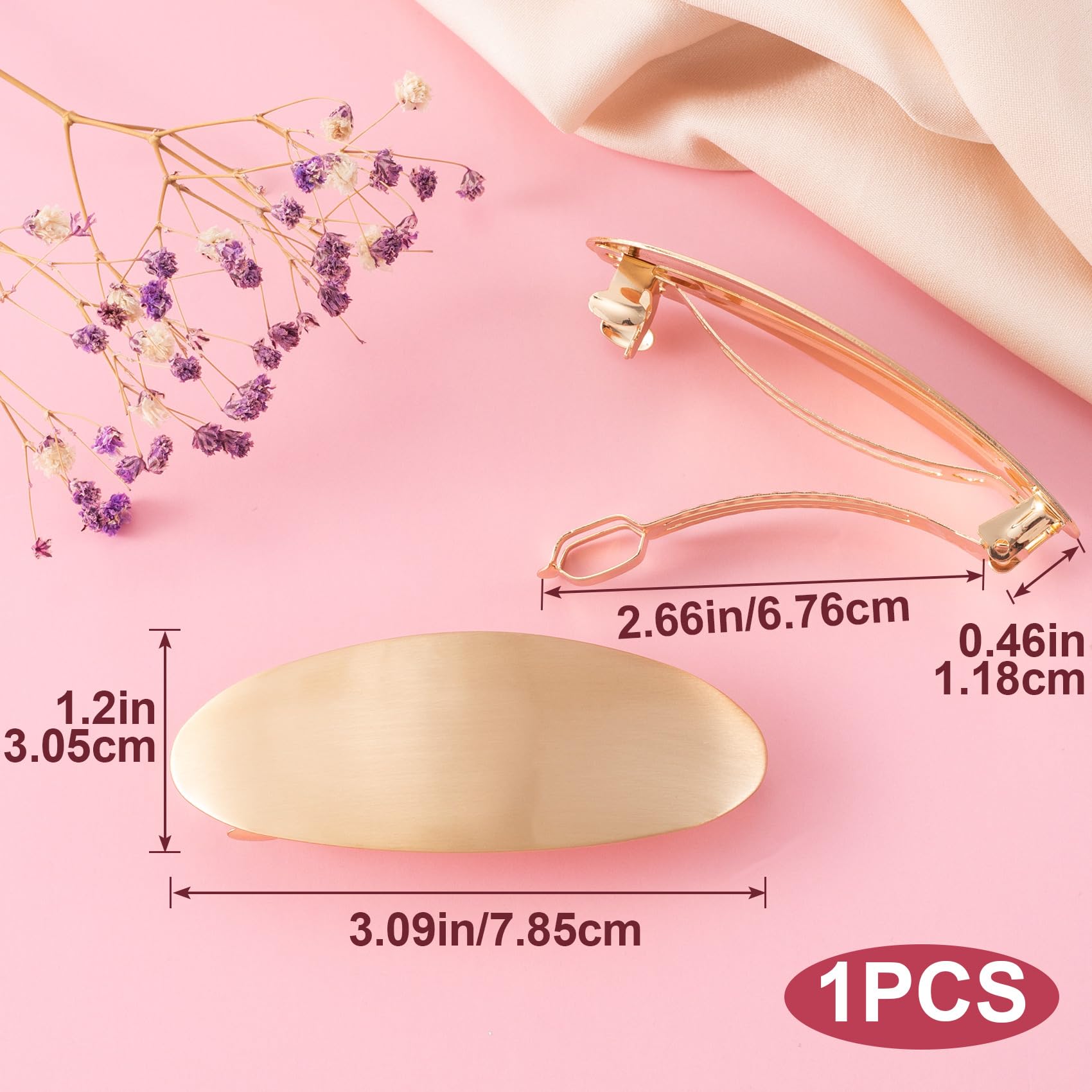 Large French metal automatic hair clip open mechanism demonstrating secure clasp design