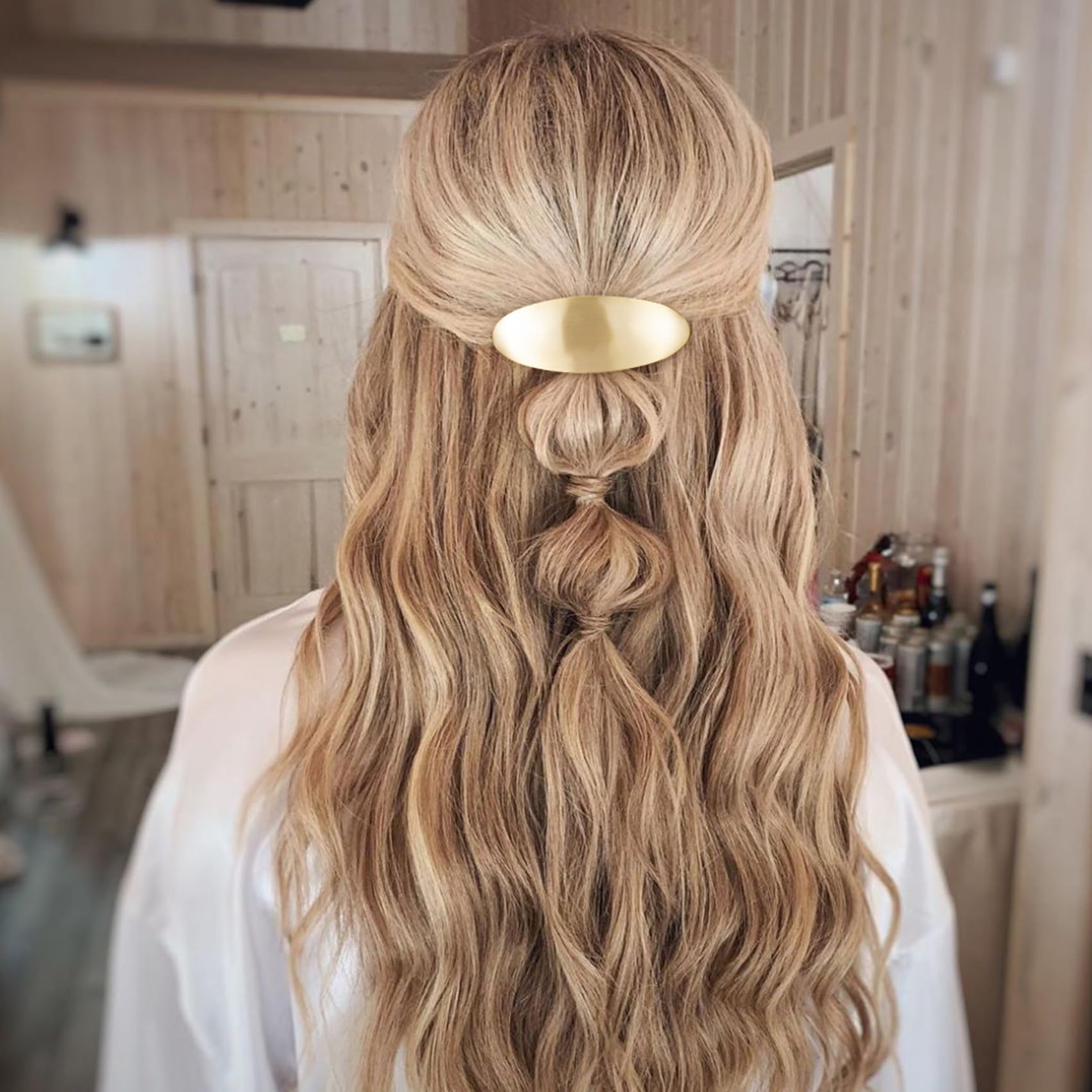 Premium alloy automatic ponytail holder clip highlighting the durable metallic finish