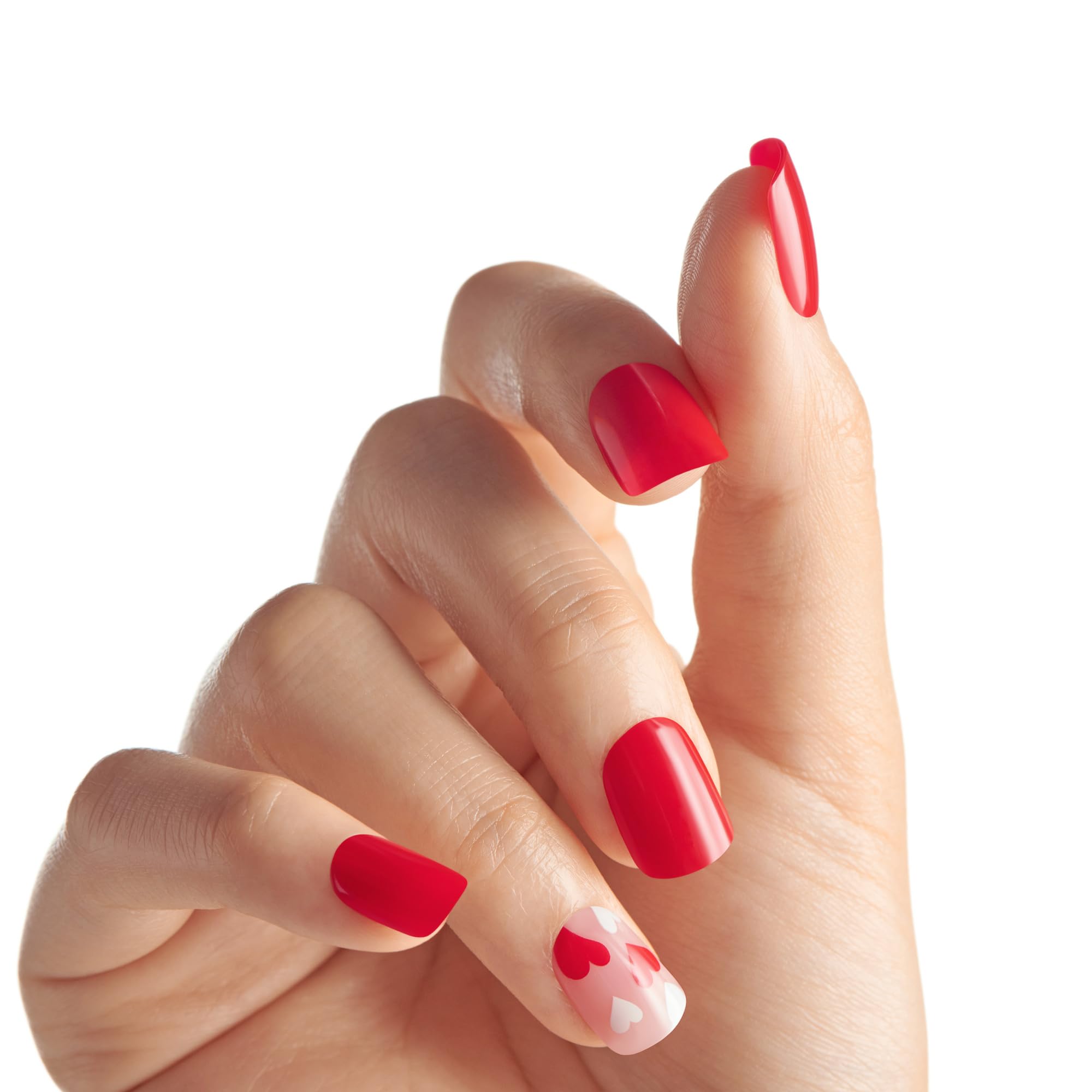 ImPress red short squoval press on nails kit packaging