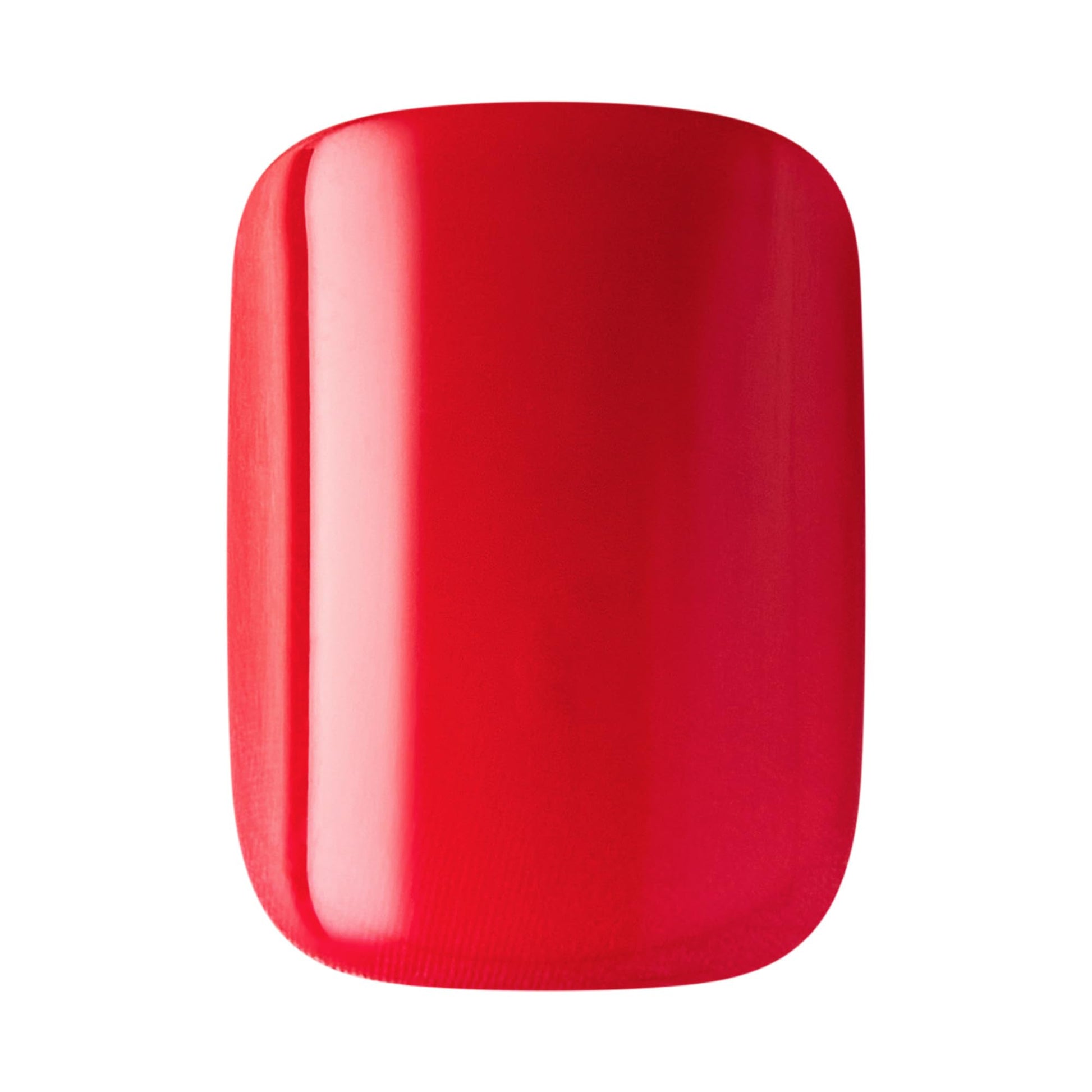 Close up of imPress Valentine Day red heart nail design