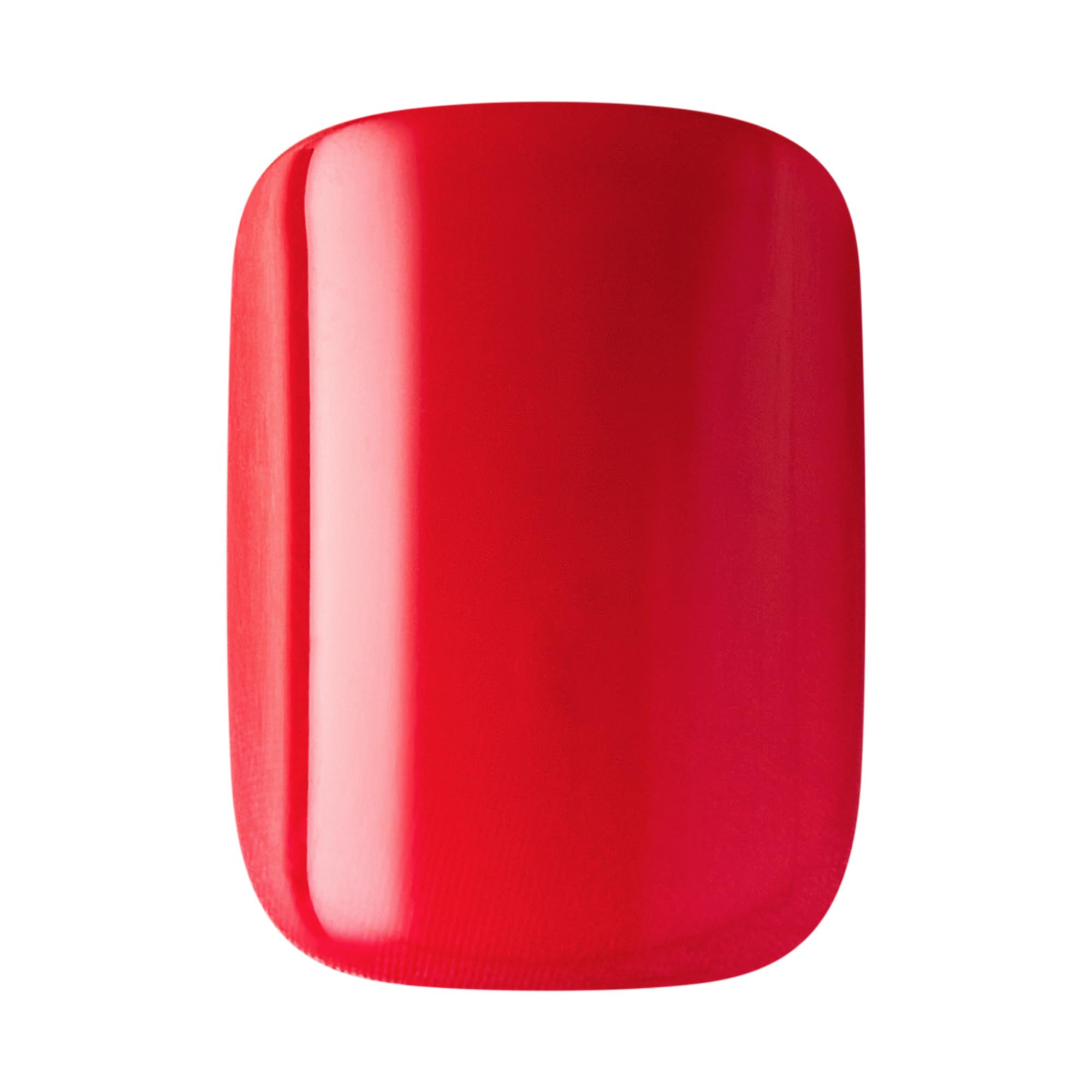 Close up of imPress Valentine Day red heart nail design
