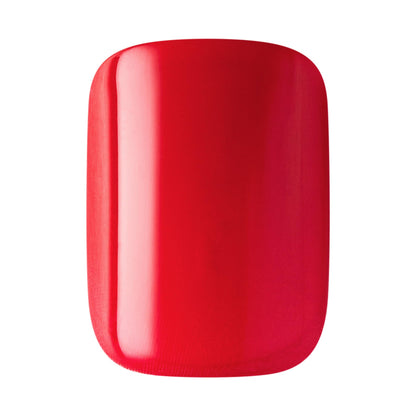 Close up of imPress Valentine Day red heart nail design