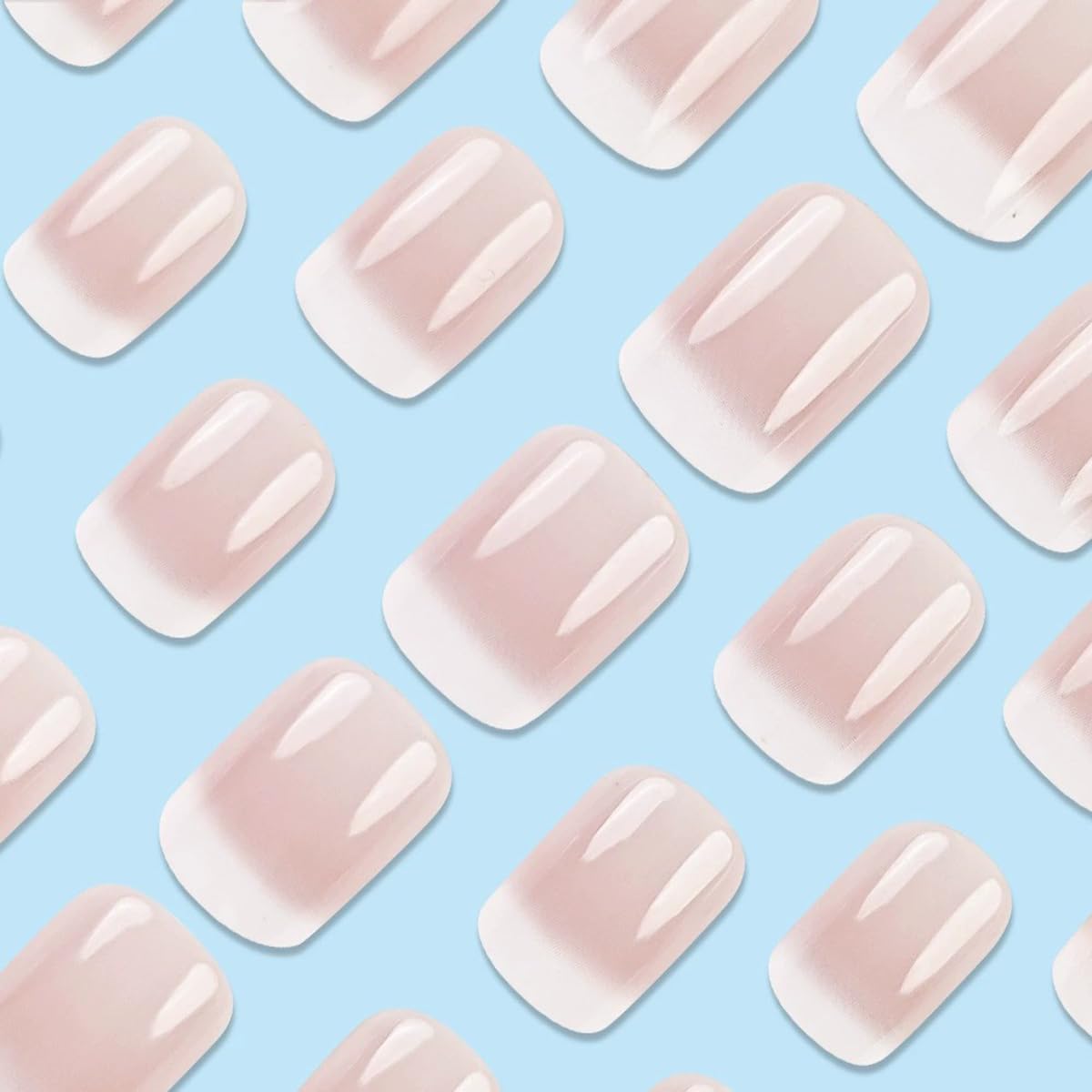 Juggssa square acrylic artificial nails set of 24 pieces