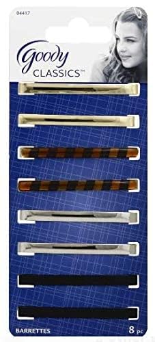 Back packaging view of the authentic USA imported slideproof hair barrettes for all hair types.