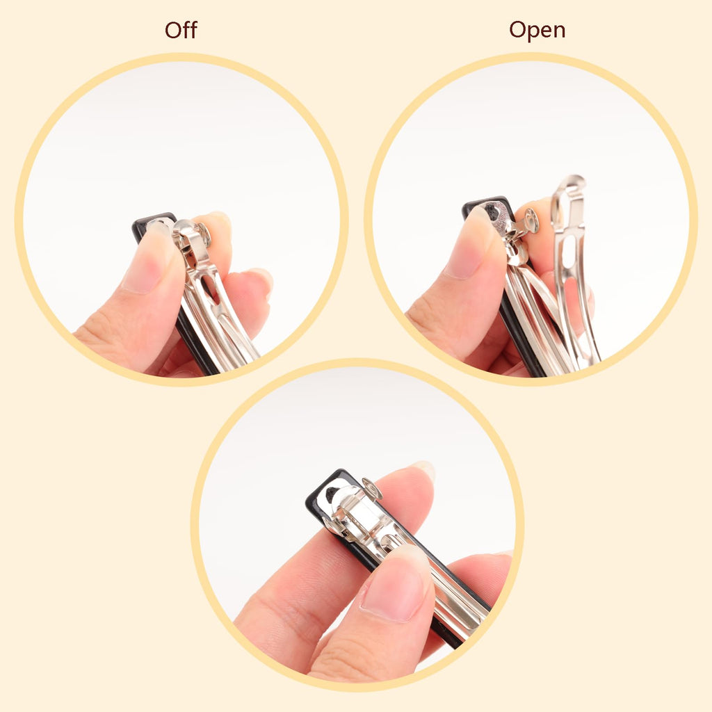Side profile view of the lightweight hair barrettes designed for thick and thin hair