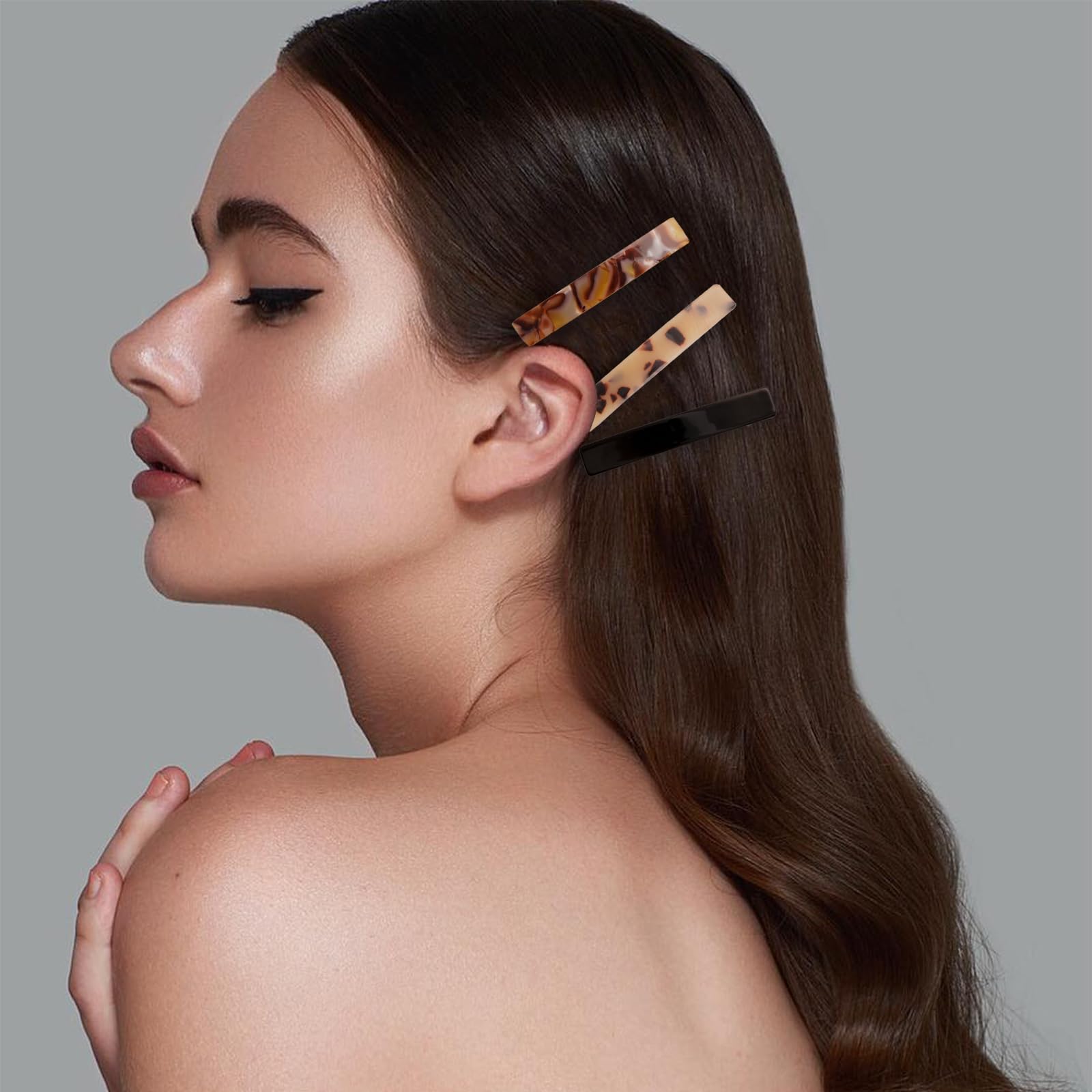 Fumwase premium spring clips for fine to medium hair showing detailed pattern textures