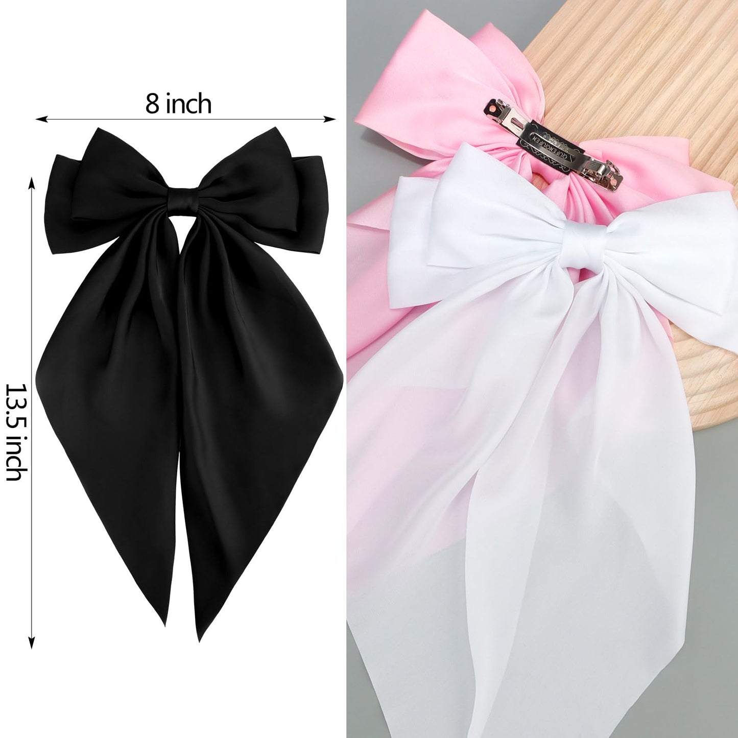 Velscrun coquette aesthetic hair ribbons in three versatile colors demonstrating the premium fabric quality