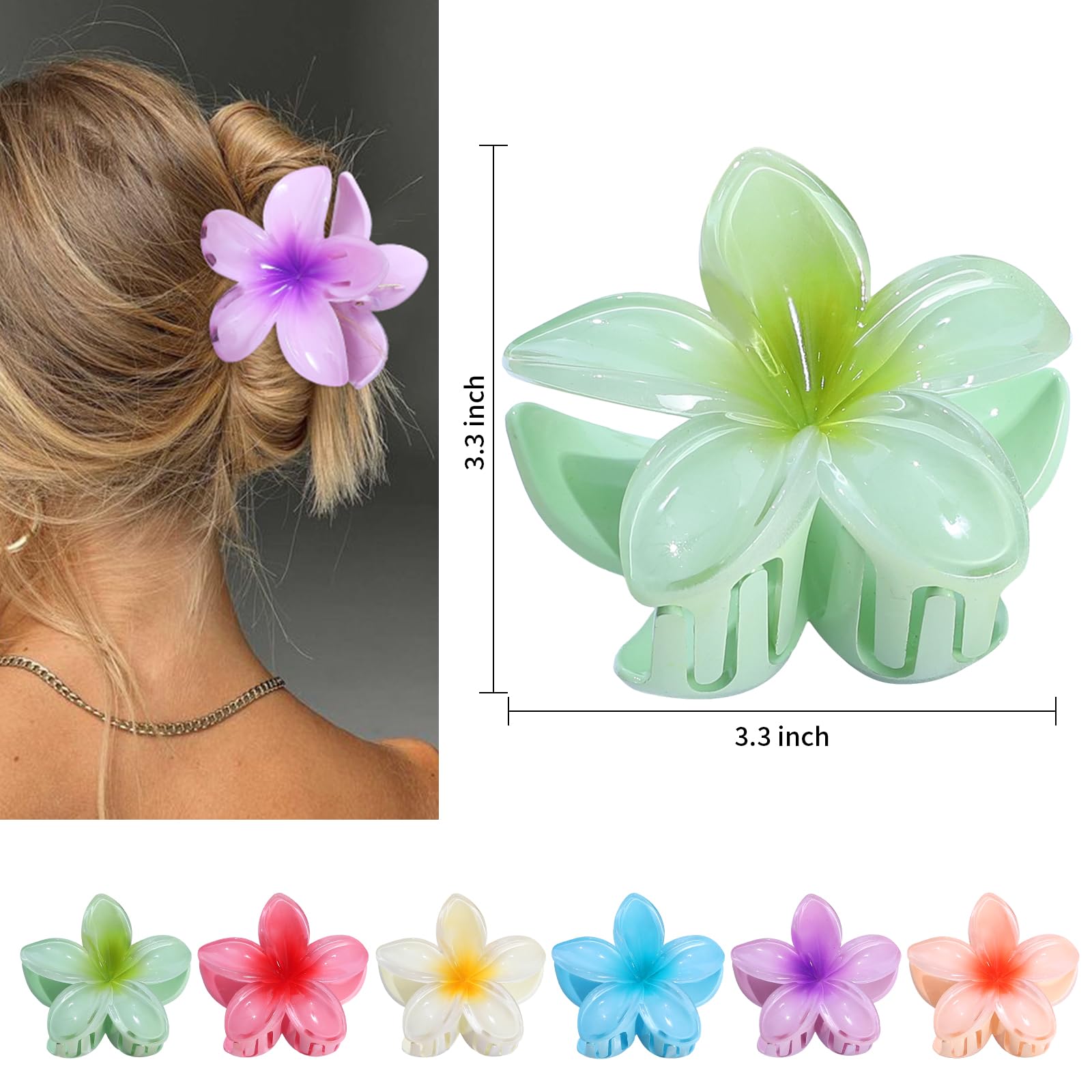 Premium imported summer beach style flower barrettes for half up hairstyles