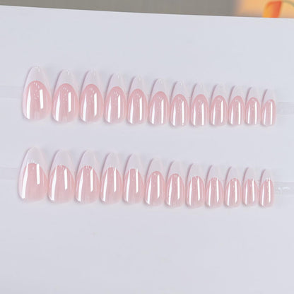 Top down view of glossy chrome finish press on nails