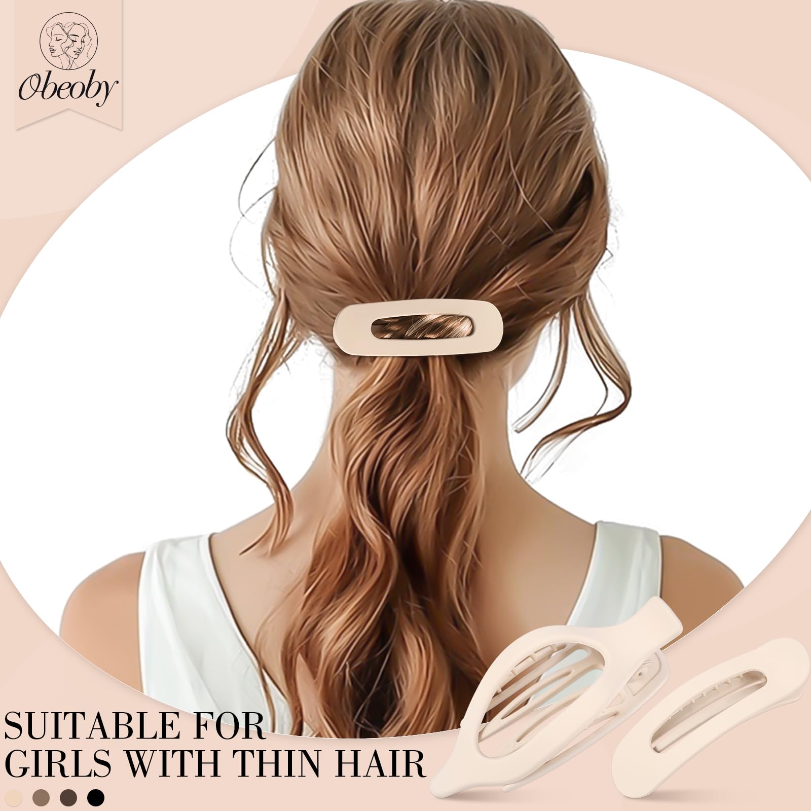 Obeoby 8 piece matte hair accessories set displayed neatly.