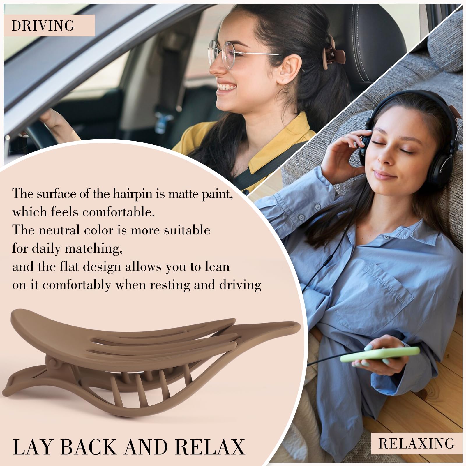 Obeoby non slip French barrettes showcasing internal grip teeth.