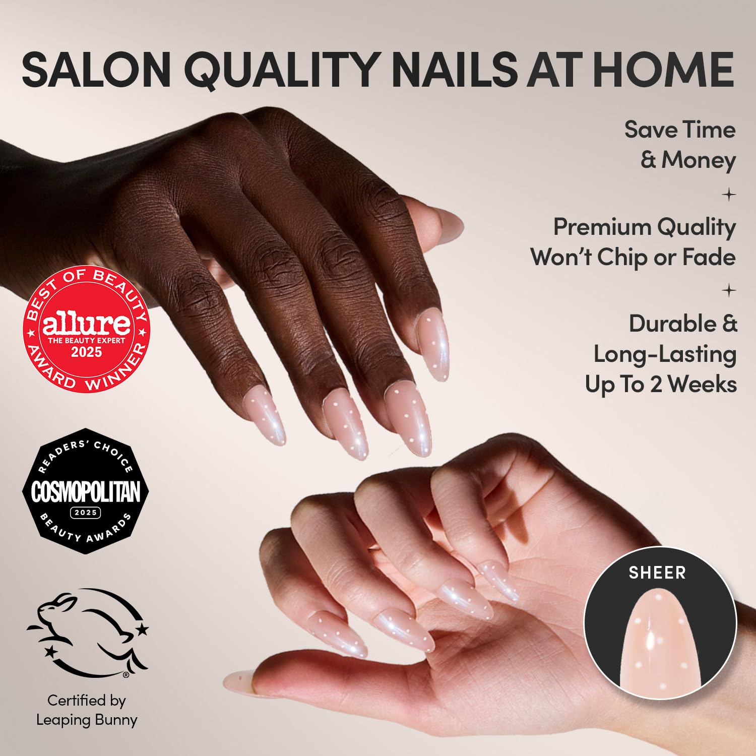 Glamnetic press on nails Sugar Glazed packaging and contents