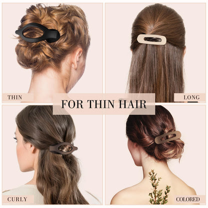 Obeoby geometric flat claw clips for medium hair volume styling.