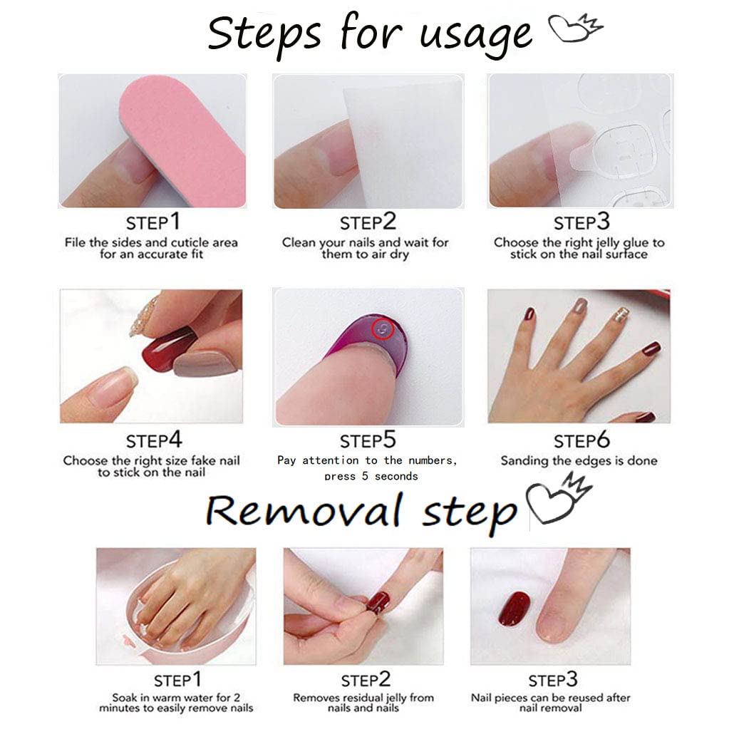 Tarini Foccna press on nails kit including nail file and jelly glue