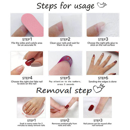 Tarini Foccna press on nails kit including nail file and jelly glue