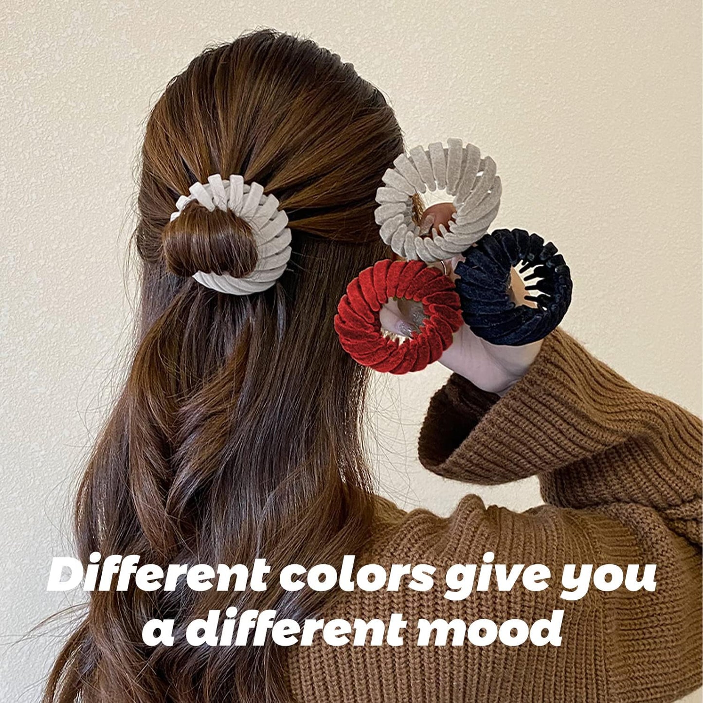 Non slip birds nest hair clutcher showing interlocking teeth for thick hair security