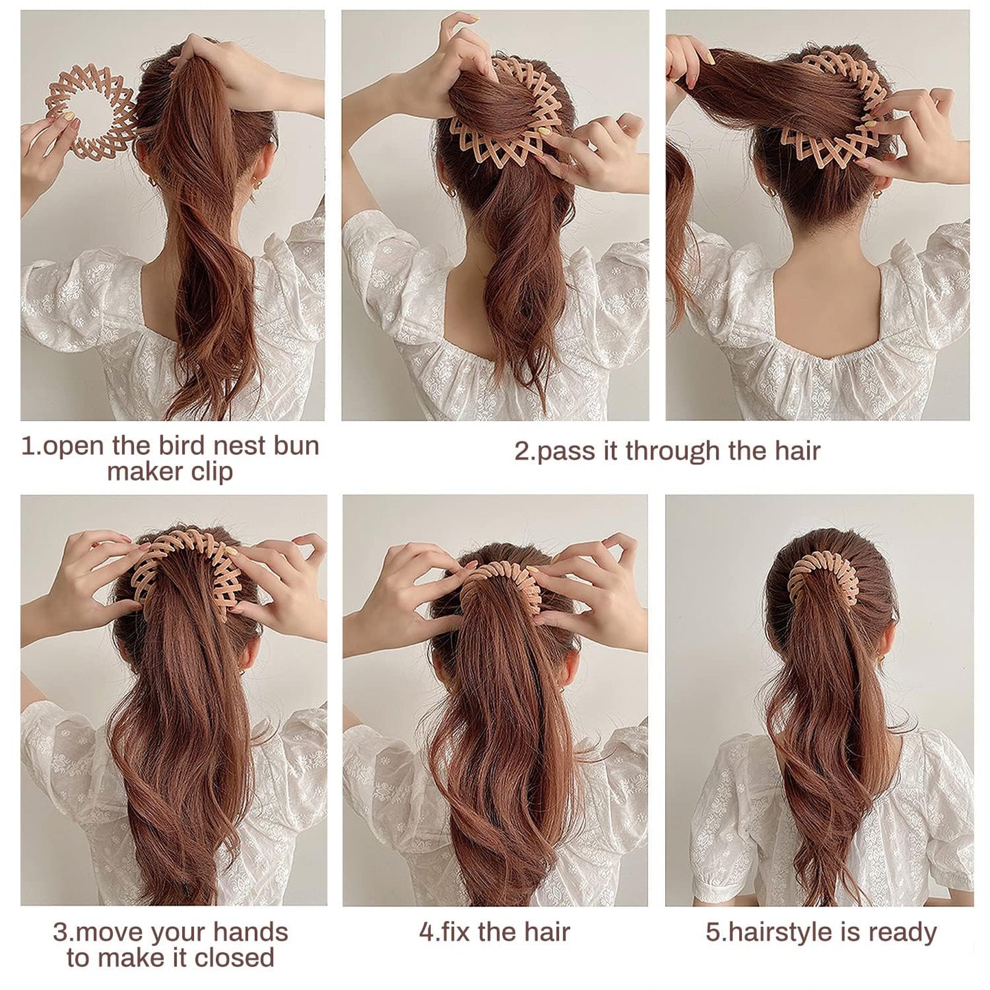 Sizobi expandable hair loops being used to create an effortless messy bun