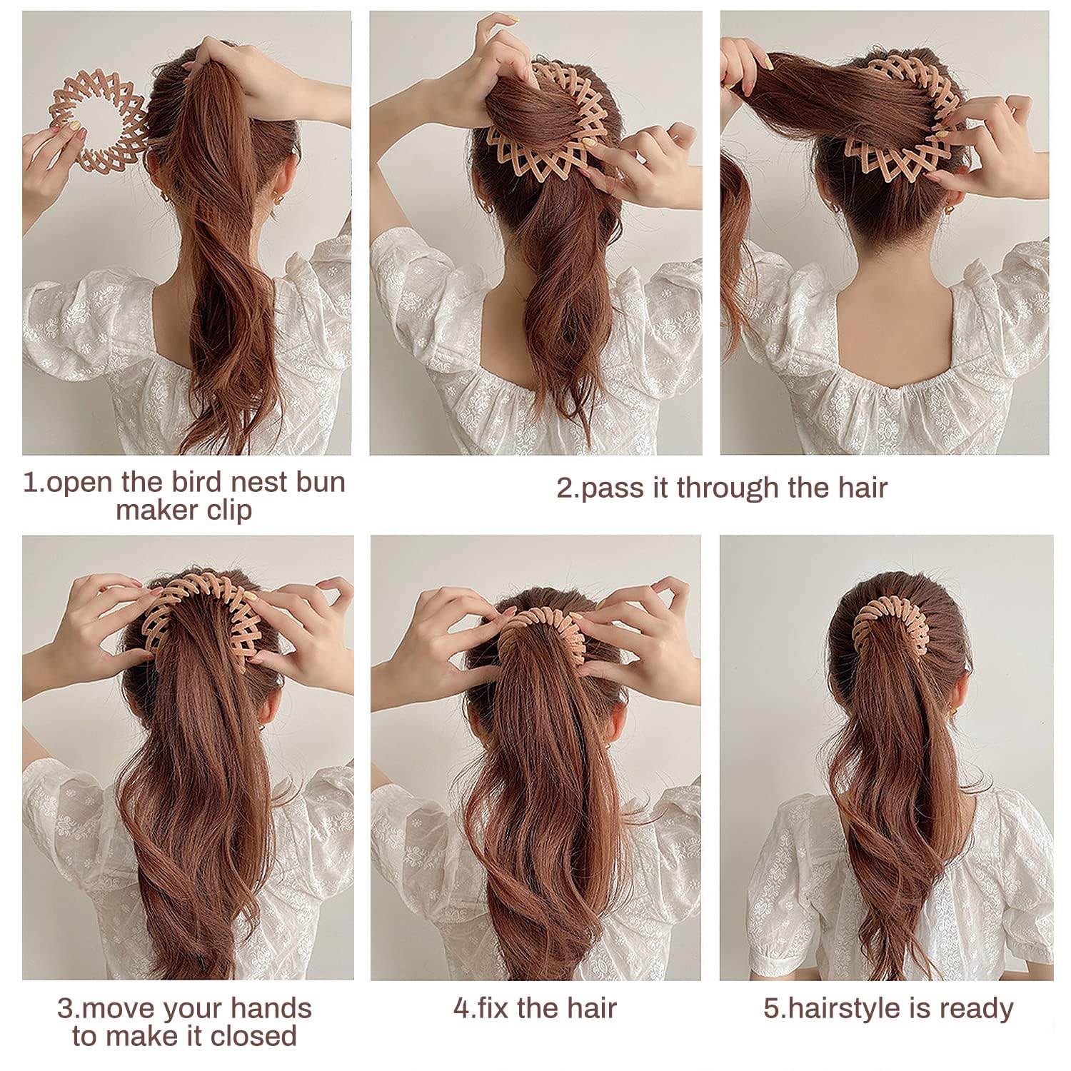 Sizobi expandable hair loops being used to create an effortless messy bun