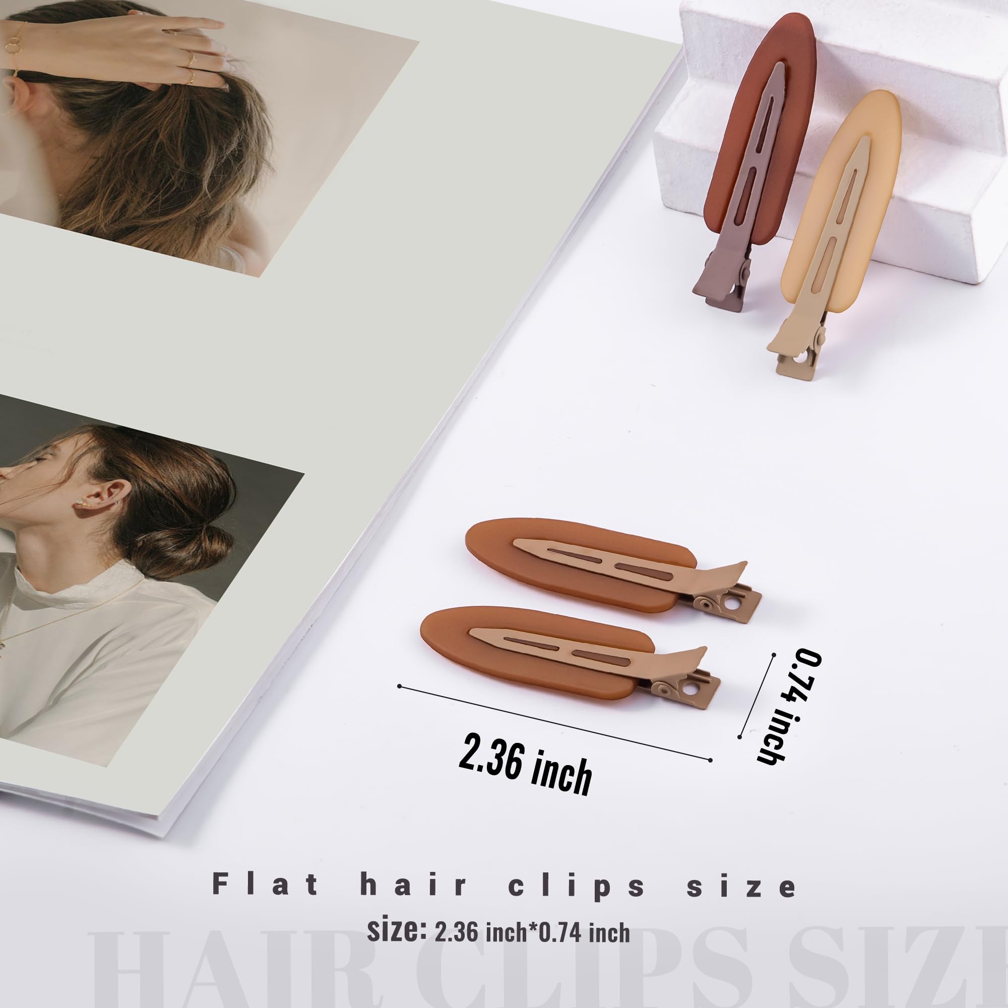 Cptots flat non slip makeup clips applied on women bangs for crease free styling