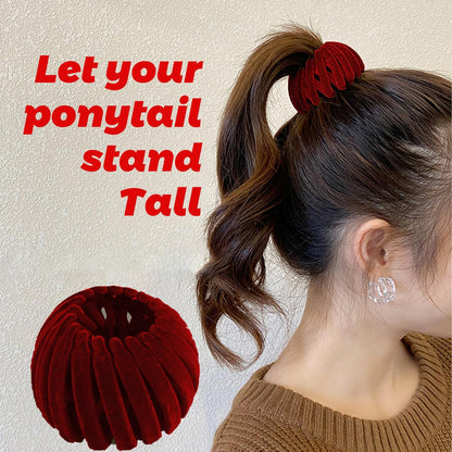 Packaging of three pieces of authentic imported geometric ponytail holders for women